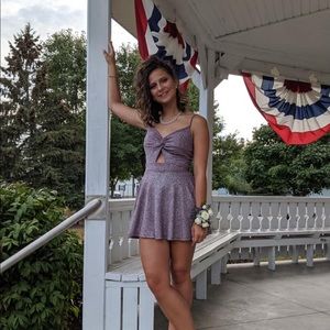 mauve homecoming dress w/ built in matching shorts